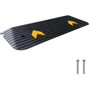Rubber Threshold Ramp for Doorways Heavy Duty 3.8cm 1.5" Rise Wheelchair Ramp, 1 Pack Recycled Rubber Power Curb Ramp for Door Threshold Wheelchair Scooter Ramp Curb Ramp (RTR38)