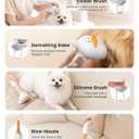 Vacuum Dog Brush for Shedding, 4-in-1 Self-Cleaning Slicker & Undercoat Rake, Deshedding Grooming Tool, Anti-Static, Massage & Combing All In One! (White)