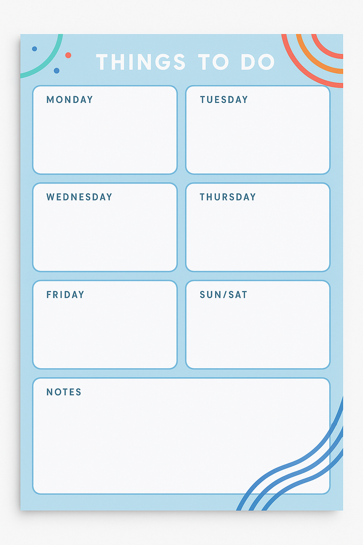 To Do List 5-Pack Notebook – Weekly Planner Notepad Set