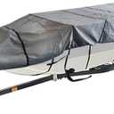 WFLNHB 210D Heavy Duty Trailerable Boat Cover Replacement for Jon Boat-Grey (16ft Length, Beam Width to 75inches)