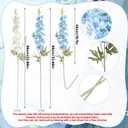 10 Pcs Delphinium Artificial Flowers for Decoration, 33.86 Inch Long Stem Larkspur Fake Flowers Light Blue Faux Silk Bouquets for Tall Vase Wedding Home Decor Floral Arrangements(White+Blue)