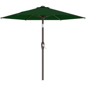 AreShark 7.5FT Patio Umbrella Table Market Umbrella with 6 Sturdy Ribs, Button Tilt/Crank, Heavy-Duty Outdoor Umbrellas for Pool, Deck, Garden and Backyard, Dark Green