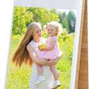 5x7 Photo Frames Wooden Flip Photo Album 5x7 Pictures on Stand Vertical Display for Tabletop, with 60 PVC Pockets
