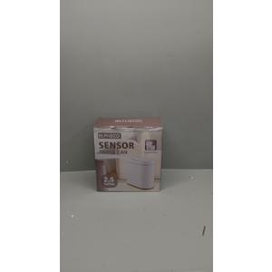 ELPHECO Bathroom Trash Can with lid 2.5 Gallon Waterproof Motion Sensor Wastebasket, Automatic Trash Bin Garbage Bin for Bedroom and Office White with Golden Trim