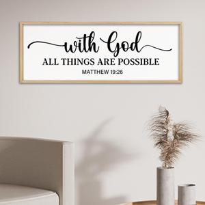 comurdyo With God All Things are Possible Wall Decor 40"X15" Wood