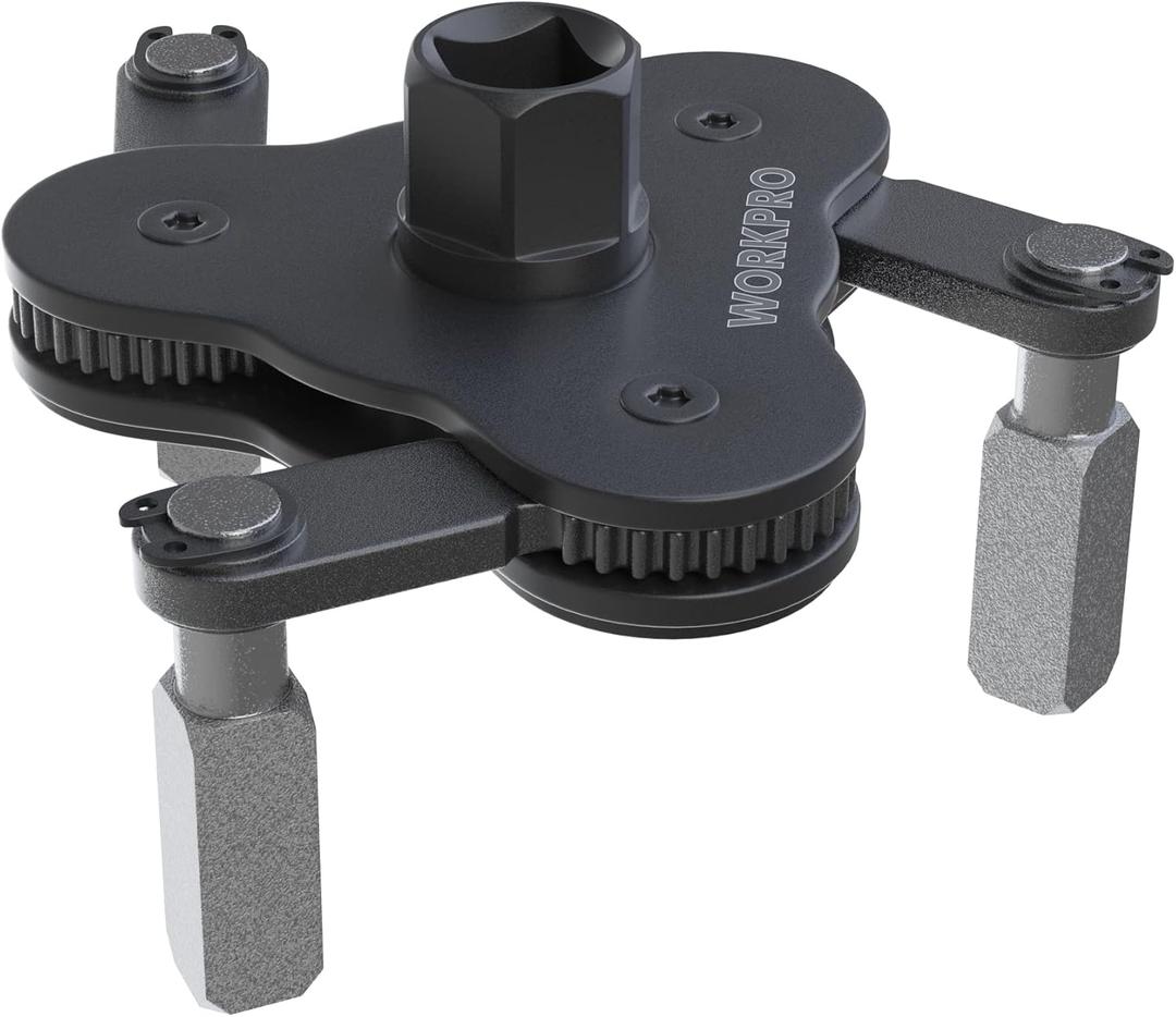 WORKPRO Universal Oil Filter Wrench Adjustable, Magnetic Oil Filter Removal Tool, Oil Filter Change Set, Ideal for Engine Filters, Conduit, & Fittings