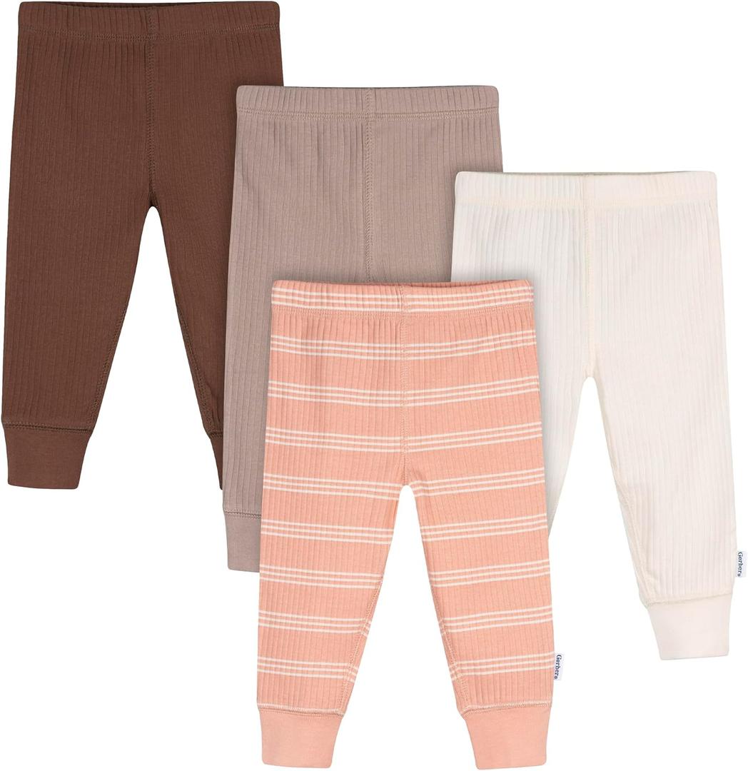 Gerber Baby Girls Multi-Pack Active Pants Set 3-6M