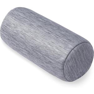 1 MIDDLE ONE Bolster Pillow with Removable Velvet Cover, Round Cylinder Neck Roll Pillow for Head, Back, Leg Support, Decorative Bed and Couch Pillow 16 x 6 Inches (Cooling Grey)