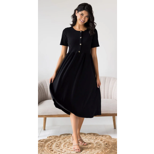 Women's Casual Dresses Short Sleeve Crew Neck Dress with Pockets, XL