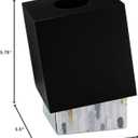 Essentra Home Matte Black Collection Square Tissue Box Cover