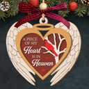 2 x NewEleven Memorial Ornament - Sympathy Gift, Heartfelt Messesage, Memorial Gifts for Loss of Mom, Dad - Heart Ornament from Friends, Family - Christmas Ornaments