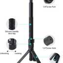 Bullet Time Handle Tripod Rotating Grip with Invisible Selfie Stick for Insta360 X5/X4, DJI OSMO Pocket 3, GoPro,1/4" Thread, 6 lbs Capacity, Compact Selfie Stick & Tabletop Tripod (47 inches)