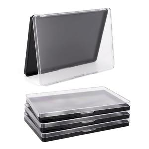 Magnetic Makeup Palette with Clear Top, 3Pack Empty Eyeshadow Pan Dispensing Storage Box with 60Pcs Adhesive Metal Stickers for DIY Cosmetics Lipstick Blush Powder-7.87X5.51Palette