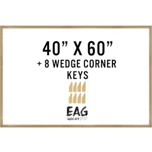 Bliss Solid Wood Gallery Stretcher Bar DIY Kit 1.5" Deep with Plastic Keys for Canvas Art or Needlepoint, 40"x60" (Yellow)