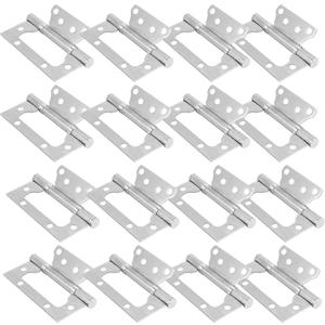 16 Pack 4 x 3 Inch Heavy Duty Non Mortise Door Hinges with 96 PCS Screws, Stainless Steel Mobile Home Door Hinges, No Noise Ball Bearing Door Hinge, Brushed Nickel Hinges for Doors Butt Hinges