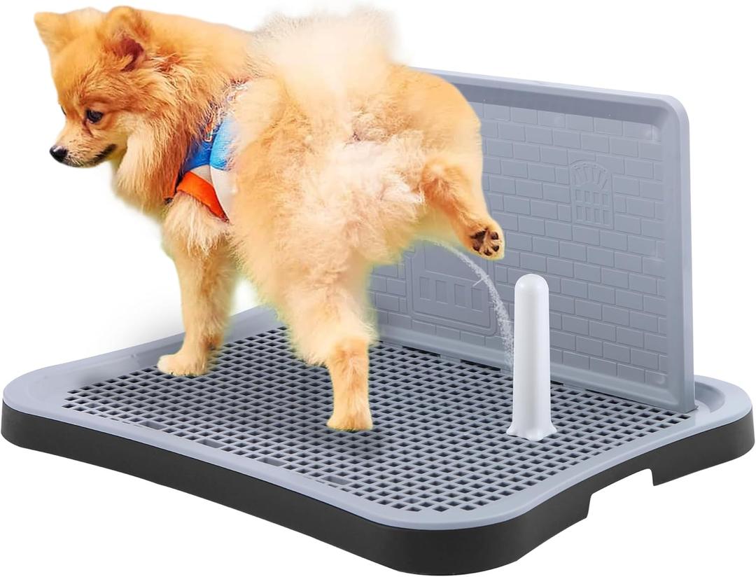 Indoor Dog Potty, Puppy Changing Pee Pad Holder Tray Training with Splash Guard for Small Dogs Toilet Indoor Outdoor, Waterproof Easy Clean 20" L x 15.1" W x 10.7" H