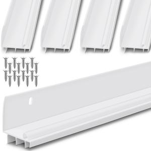 Hicarer 4 Pcs 36 Inch Storm Door Bottom Sweep for Door Seal l Shape 1-3/4 Inch Door Replacement Parts with Vinyl Fins Stripping Kerf Draft Stoppers Weather Stripping Threshold Seal