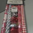 LaRibbons Christmas Wrapping Paper Set, Classic Santa & Snowflake & Plaid Design with Gift Bow & Ribbons & Tags, Perfect for Holiday, Season Party, 30 Inch X 10 Feet (4Rolls, 100 sq.ft.ttl.)
