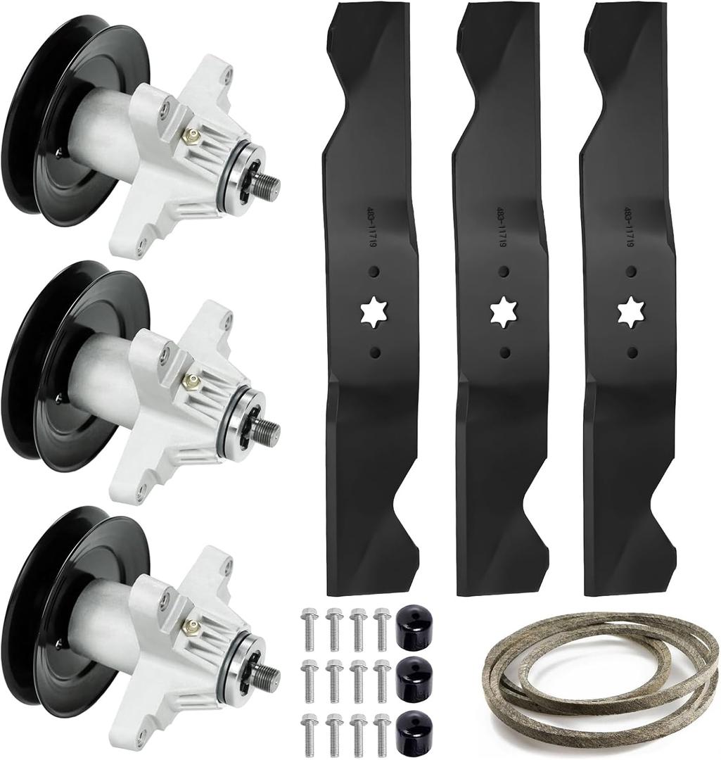 54" Mower Deck Rebuild Kit for Cub Cadet SLT 1554 SLTX 1054 Reaplce for MTD 618-04126 618-04126A 918-014126 918-04125 918-04125B 918-04126 918-04126A 918-04126B with Blades Spindles Belt
