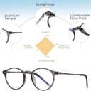 Exquisite Round Ultralight Progressive Multifocus Reading Glasses Women Men Durable Blue Light Blocking Anti EyeStrain/UV Multifocal Readers Spring HingeMid-Near Range 3ft,Top is Not 02.5 Gray