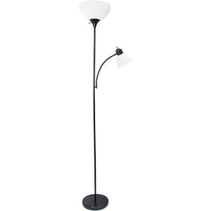Simple Designs LF2000-BLK Mother-Daughter Floor Lamp with Reading Light, Black (Single Pack)