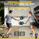Fostoy Pickleball Rebounder Practice Net with Wheel, Adjustable Angle | 6FT Mini Pickleball Training Net, With Court Markers, Driveway, Backyard Indoor Garage, Easy Setup for Team Training
