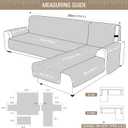 TAOCOCO Waterproof Sectional Sofa Covers 3pcs L Shaped Couch Covers Reversible Chaise Lounge Slipcover Pet Covers for Sectional Sofa L Shape Furniture Protector with Elastic Straps(X-Large, Taupe)