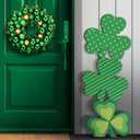 35 Inch St Patrick's Day Porch Standing Decor Wood Green Lucky Shamrock Decor Outdoor Wooden Welcome Home Sign for Home Farmhouse Harvest Mantel Party
