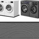 Washing Machine Drain Pan Silicone mat 30x33 Inch Non-Slip Waterproof Washer Drip Tray, Anti-Vibration Soft Mat for Under Dryer or Washer, Floor Leak Protector for Laundry Room (Gray, 53.5"*26.8")