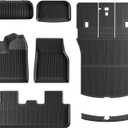 Tesla Model Y Juniper Floor Mats and Cargo Liners, Full Set TPE Floor Liner for 2025 2026 Model Y Cargo Liner Trunk Mat Frunk Backrest Mats, Car Mats for Tesla New Model Y Juniper Accseeories