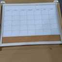 Calendar Whiteboard for Wall, TANKEE 17x13 Inches Whiteboard Calendar Cork Board Combo, Small Magnetic White Board with Wood Framed, Hanging Dry Erase Board for Kitchen Home Office School Planner