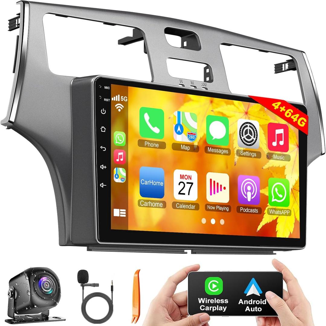 4+64GB Car Radio for Lexus ES250 ES300 ES330 2001-2006 with Carplay & Android Auto Head Unit, 9 inch IPS Touch Screen Android 12 Car Stereo Receiver with GPS/Back-up Camera/Bluetooth 5.2/SWC/FM/WiFi