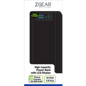 ZGear High Capacity LCD Display Power Bank - Black