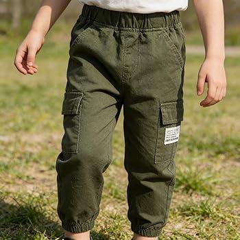 Feidoog Toddler Baby Boys 3 Pack Sweatpants Solid Cotton Elastic Waist Trousers Active Jogger Pants,Green+Coffee+Blue, 3-4T