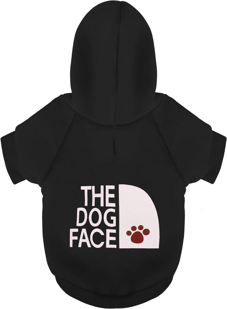 Paiaite Black Chihuahua Dog Hoodie: Keep Your Pup Warm and Stylish with a 'The Dog Face' Printed Sweatshirt Pet Clothes, and Sweater Coat All in One Perfect for Winter and Cool Summer Nights! Black S (S-(3~5.5lb) | Chest(~15.7"))