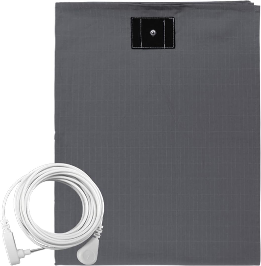 Grounding Sheets Twin XL for Better Sleep - Premium Cotton + Silver Fiber Earth Connect Grounding Flat Sheet for Bed, Stress Relief (Gray,Twin XL, 39x80in)