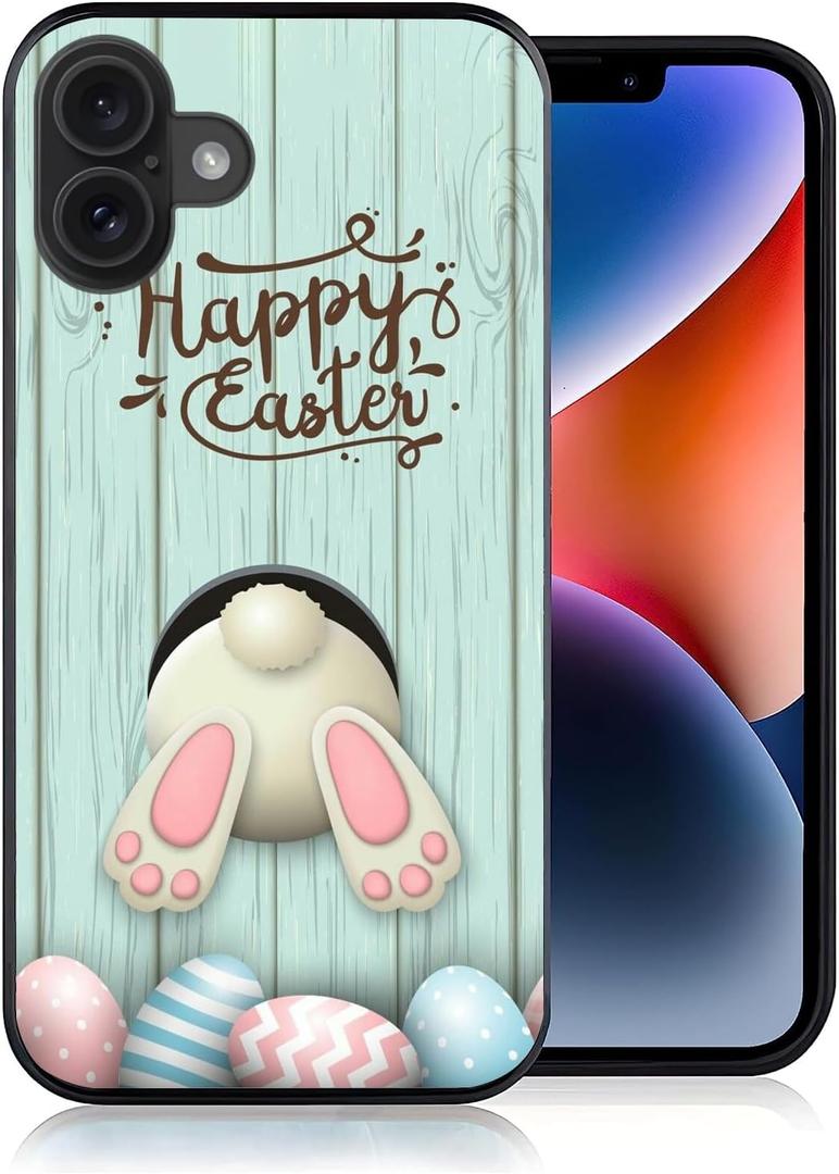 Compatible with iPhone 16 Case, Easter Rabbit Pink Sole Design Case Soft TPU Slim Protective Case Gift for Women, Girls, Boys, and Men