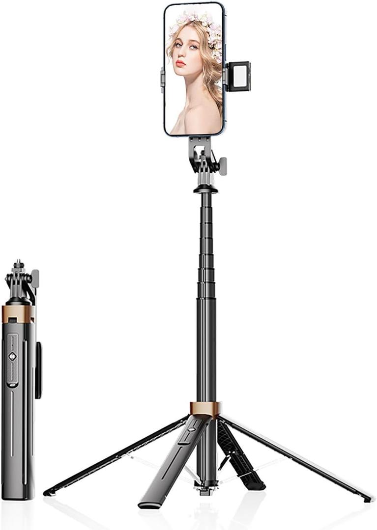 XINBAOHONG Selfie Stick, Extendable Tripod Stand with Bluetooth Remote for iPhone Android Phone, Compact Size & Lightweight