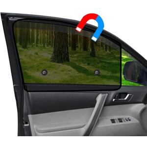 Ovege Car Window Shades Magnetic 2pcs Universal Car Window Screen Mesh Side Window Sun Shade Automotive Window Sunshades for Driver Passenger (Front Seat 2pcs-)