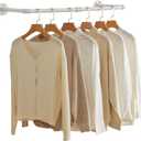 IBUYKE Industrial Pipe Clothes Rack, 37 Inch Wall Mounted Clothing Rack, Space-Saving Hanging Closet Rod, Heavy Duty Multi-Purpose Garment Rack for Closet and Laundry Room, White TYJ001W