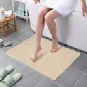 HITSLAM Shower mat Non Slip, 24 x 32 Inch Bathtub Mat Non Slip with Drain, Soft PVC Loofah Shower Bath Mat for Tub, Quick Drying Bathroom Shower Mat, Beige