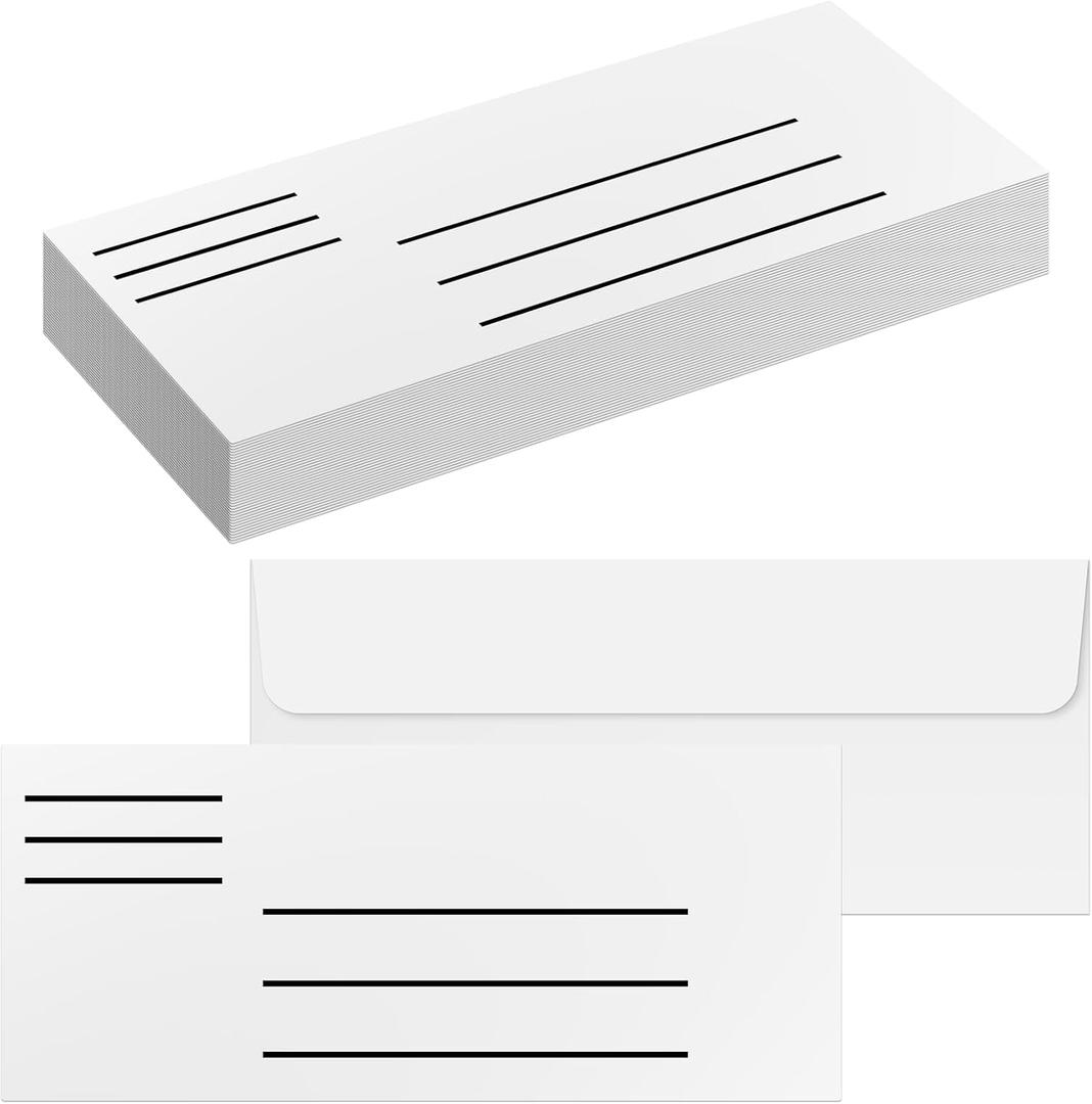 Marspark 100 Pack Low Vision #10 Envelopes Number 10 Business Letter Envelopes with Gummed Seal, White