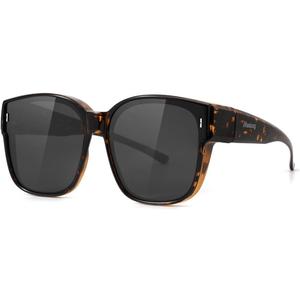 Meeloog Large Polarized Fit Over Glasses Sunglasses For Women Men, Oversized Trendy Square Shades For Driving Riding MST0110