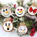 3 x 5inch Christmas Snowmans Face Stencil for Crafts Reusable Small Christmas Snowmans Face Stencils Holiday Templates for Ornament DIY Crafts Wood Canvas (face30)