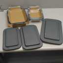 8-Piece Deep Glass Baking Dish Set with Plastic lids,Rectangular Glass Bakeware Set with Lids, Baking Pans for Lasagna, Leftovers, Cooking, Kitchen, Freezer-to-Oven and Dishwasher, Gray