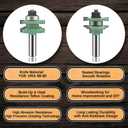 LEATBUY 1/2 Inch Shank Router Bit, Round Over Raised Panel Cabinet Door Ogee Rail and Stile Router Bits, Woodworking Wood Cutter, Wood Carbide Groove Tongue Milling Tool(LINE)