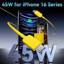 Phone 17 Charger Fast Charging, 45W Super Fast USB C Chargers Block with 10ft Type C Cord for Phone 17/17 Pro/17 Pro Max/Air/16 15 Pro Max Plus,iPad, Galaxy,Yellow
