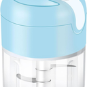 EASYSPEED Electric Garlic Chopper 1Cup, Mini USB Type-C Charging Wireless Food Processor with 304 Stainless Steel, 3 Sharp Blades, Portable Kitchen Meat Grinder for Onion, Garlic, Ginger, Baby Food