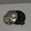 DBY Appam Patra Paniyaral Non-Stick Paniyaram Paniyarakkal Aebleskiver Pan with Stainless Steel Lid 7 Balls