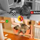 Cat Bed Desk with Pet Mat, Cat Hammock for Desk with Bowl, 360 Rotation and Adjustable Height, Orange